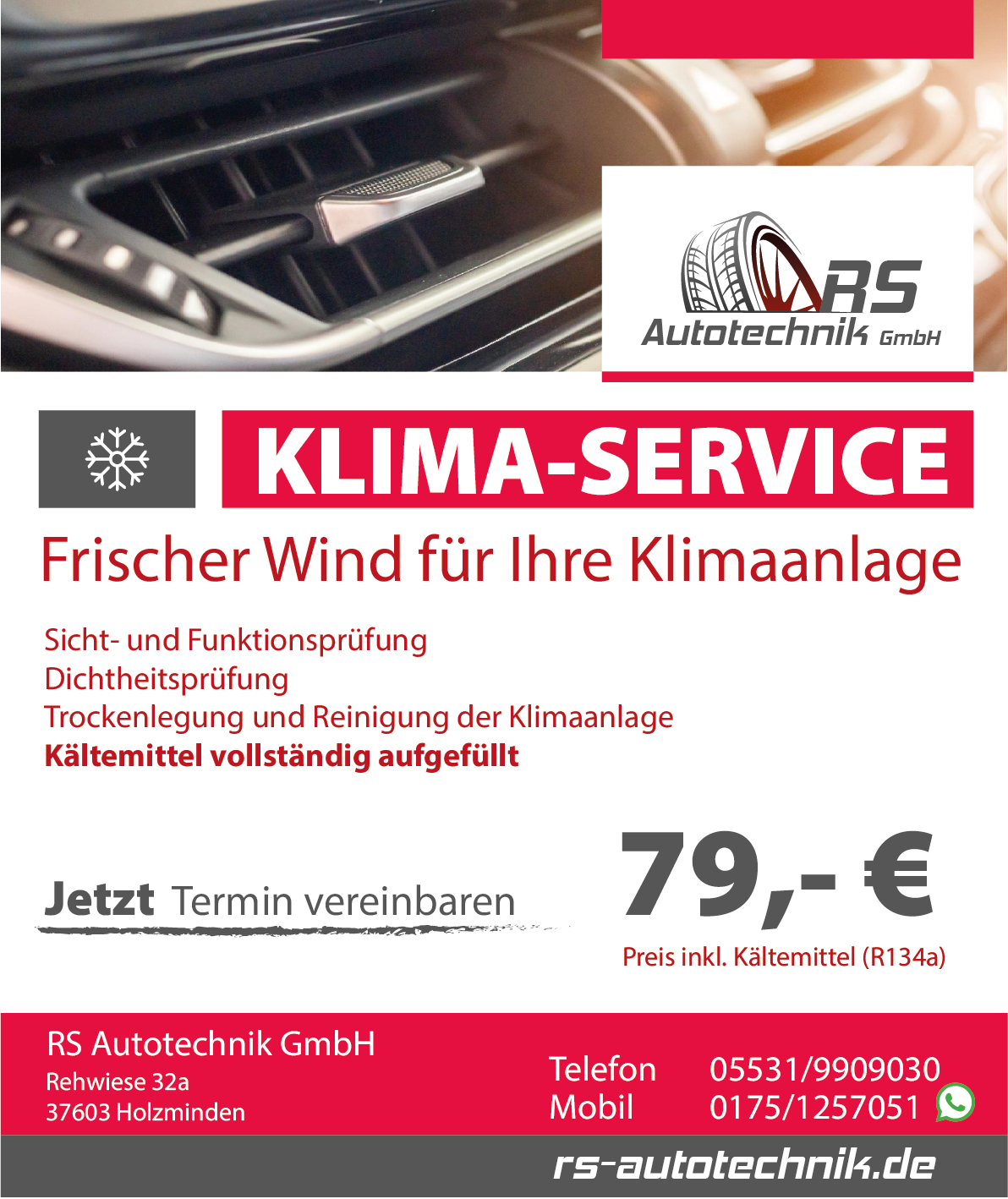 Aktion: Klima-Service für nur 79,- €
