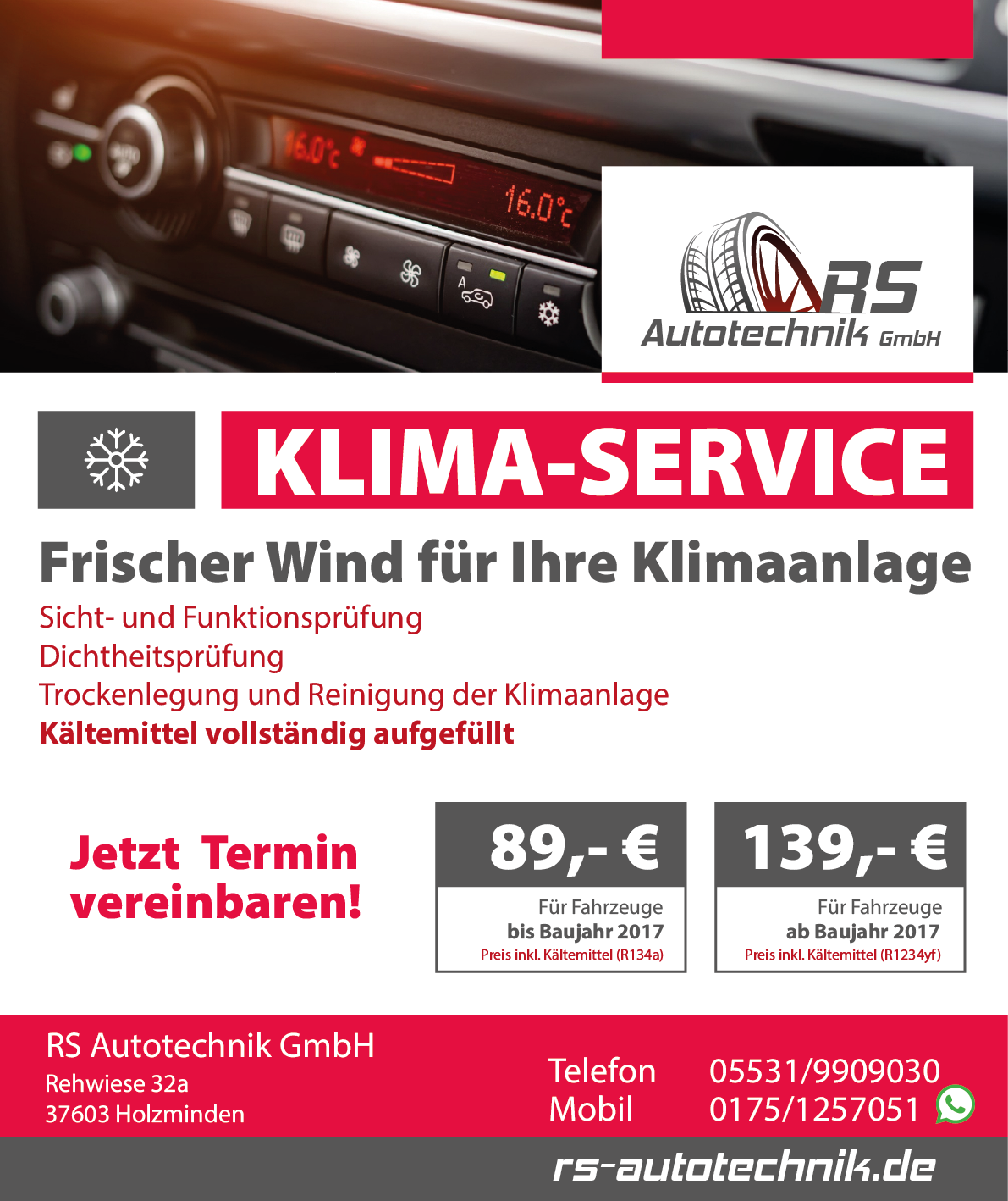 Aktion: Klima-Service für nur 79,- €